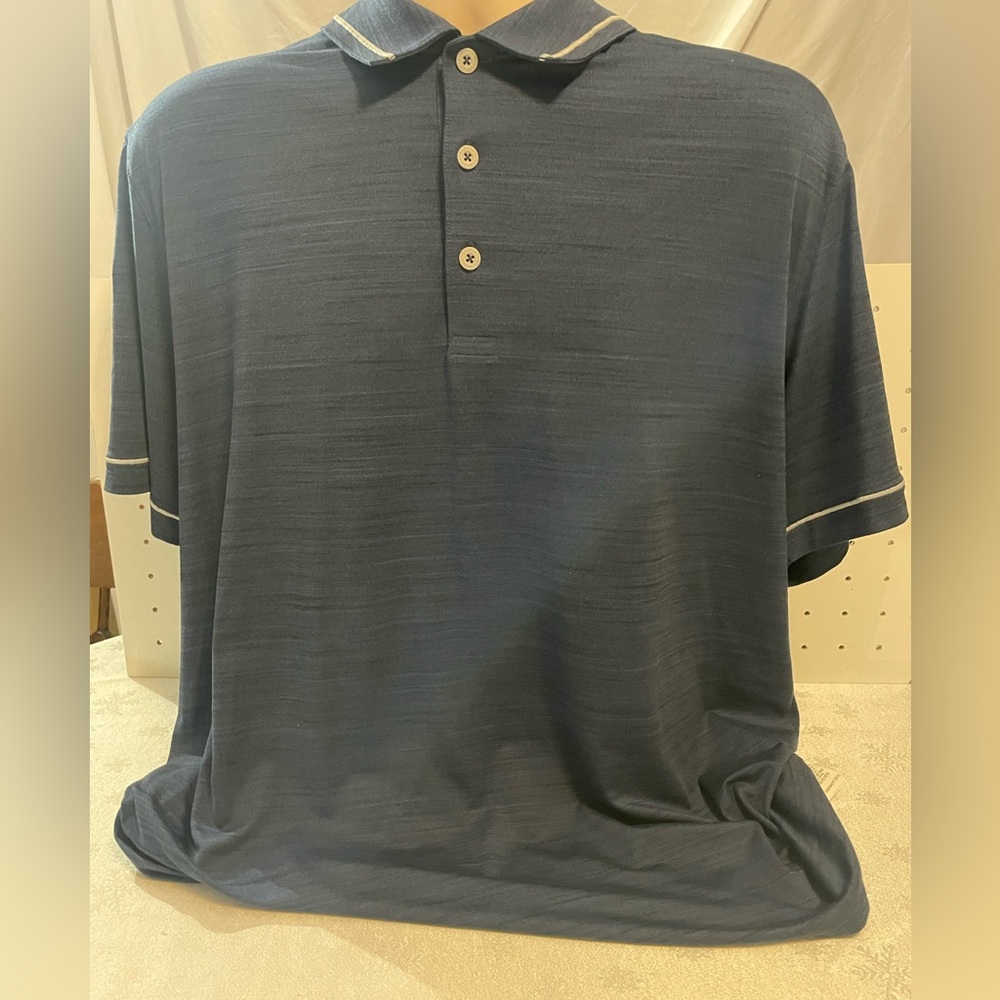 Puma Navy Blue Polo Short Sleeve Shirt W/ Contrast Trim